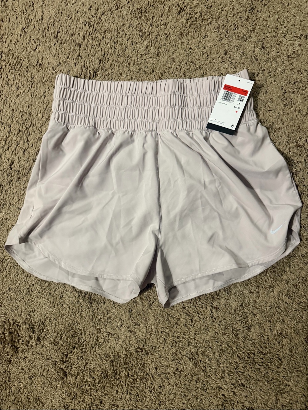 Nike Women's Platinum Violet Elastic-Waist Shorts